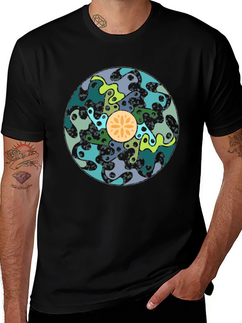 Abstract Art T-Shirt - Stylish Black Cotton Tee