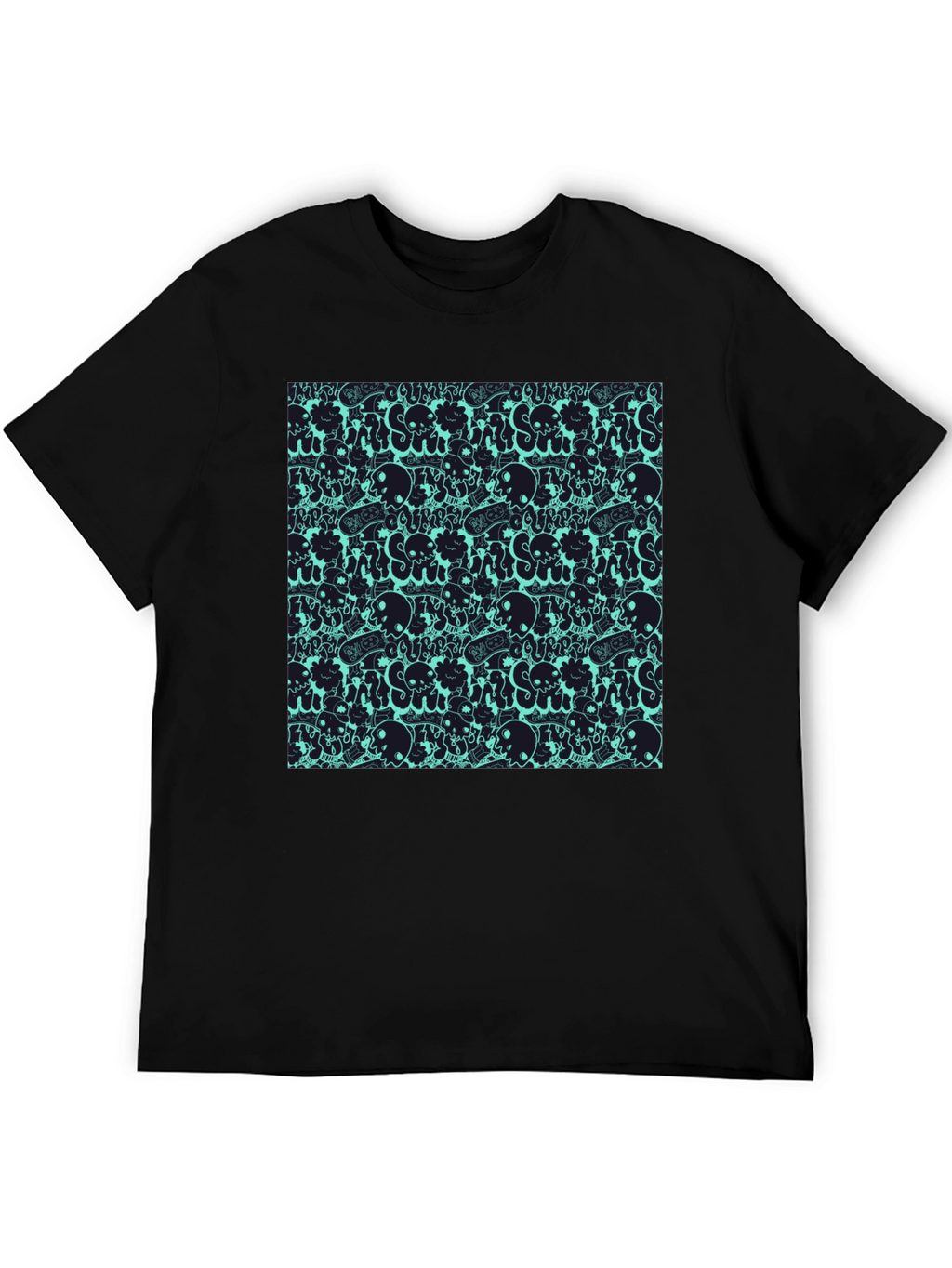 Skull Pattern Black T-Shirt
