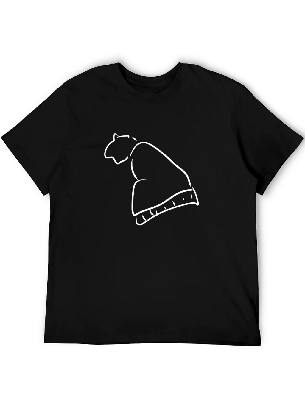Minimalist Beanie Outline Black T-Shirt