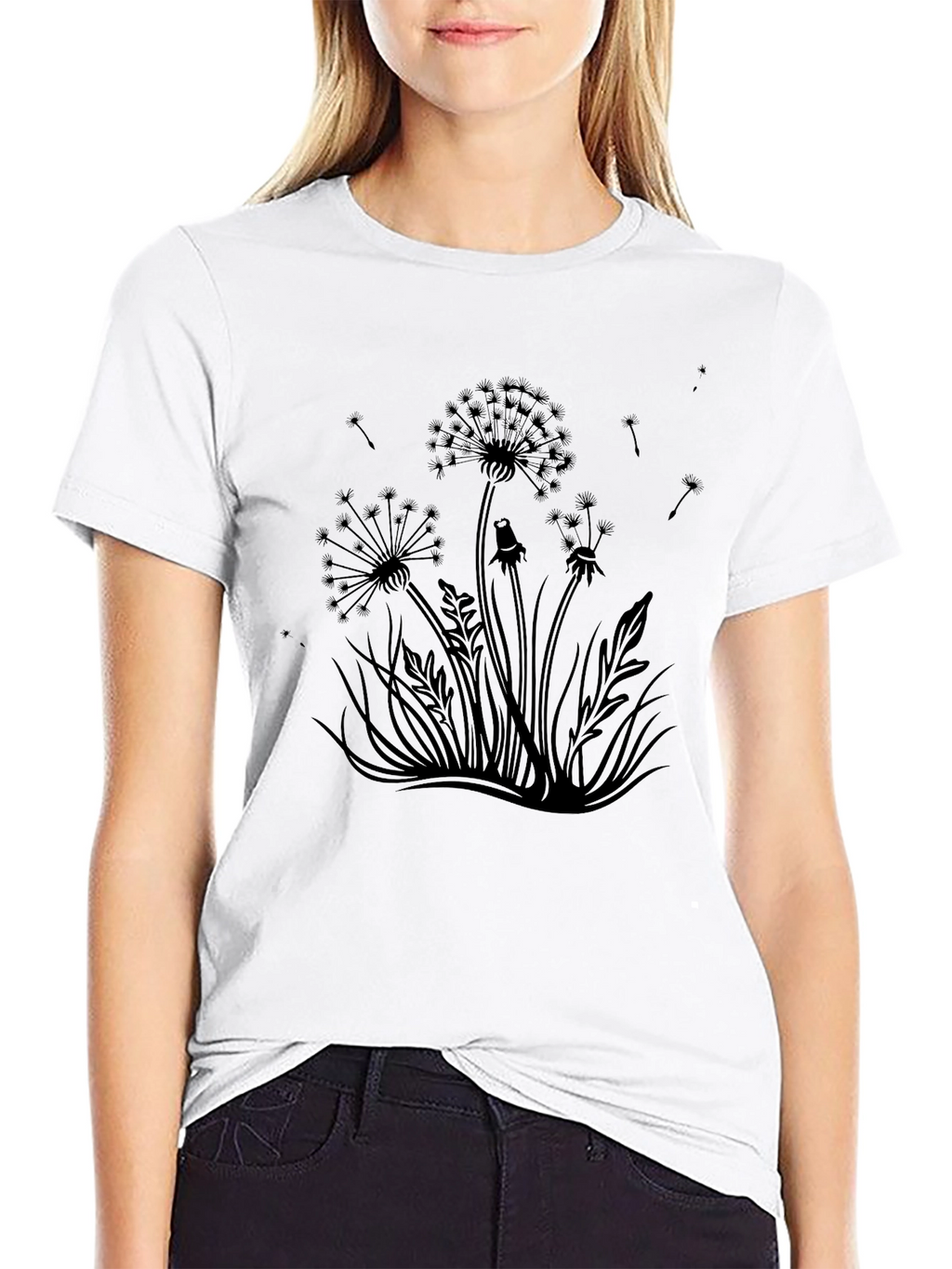 Dandelion Graphic Black T-Shirt