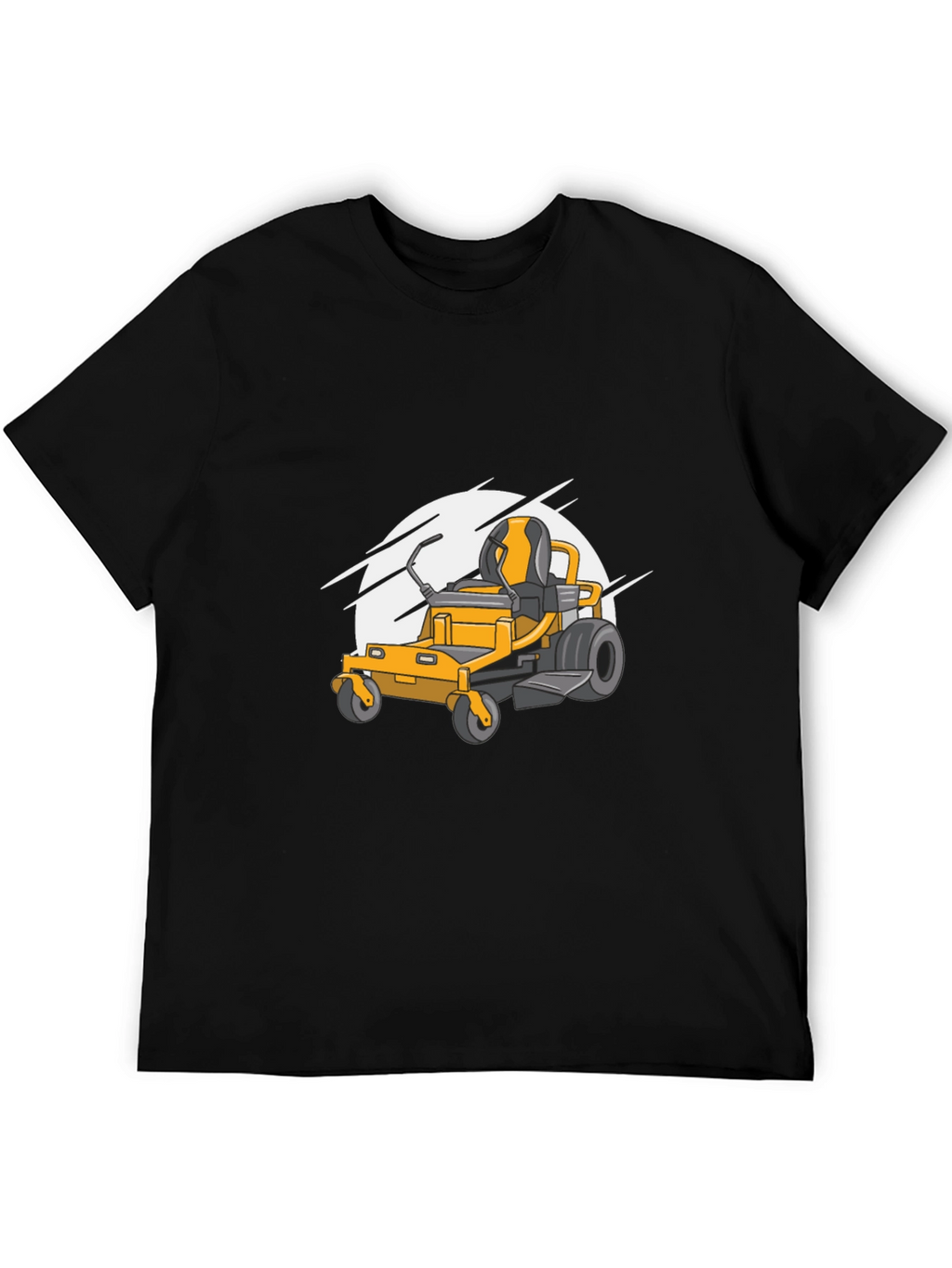 Lawn Mower Graphic Tee - Black Cotton Blend