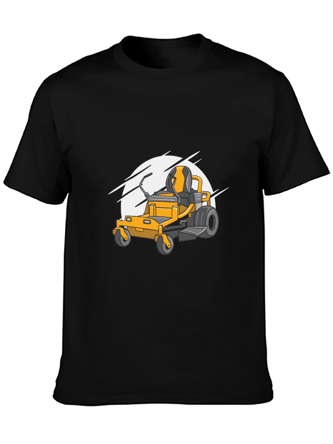 Lawn Mower Graphic Tee - Black Cotton Blend