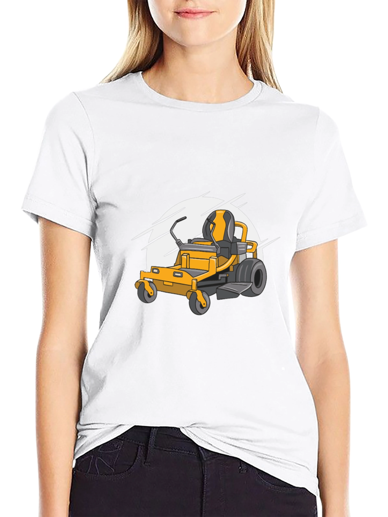 Lawn Mower Graphic Tee - Black Cotton Blend