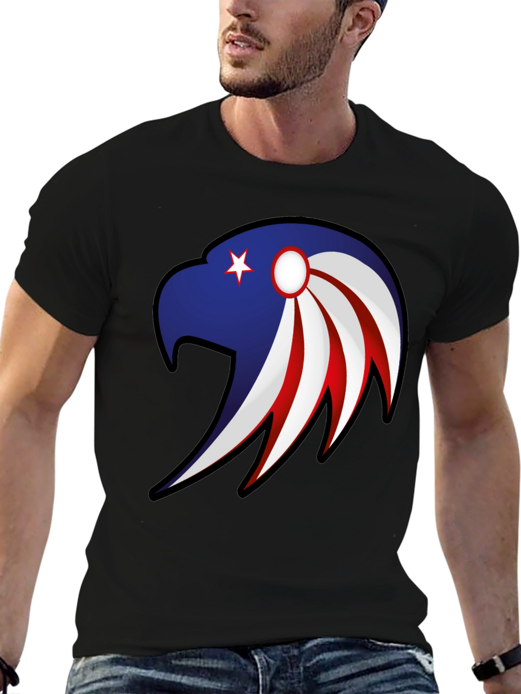 American Eagle Graphic Print T-Shirt - Patriotic Pride