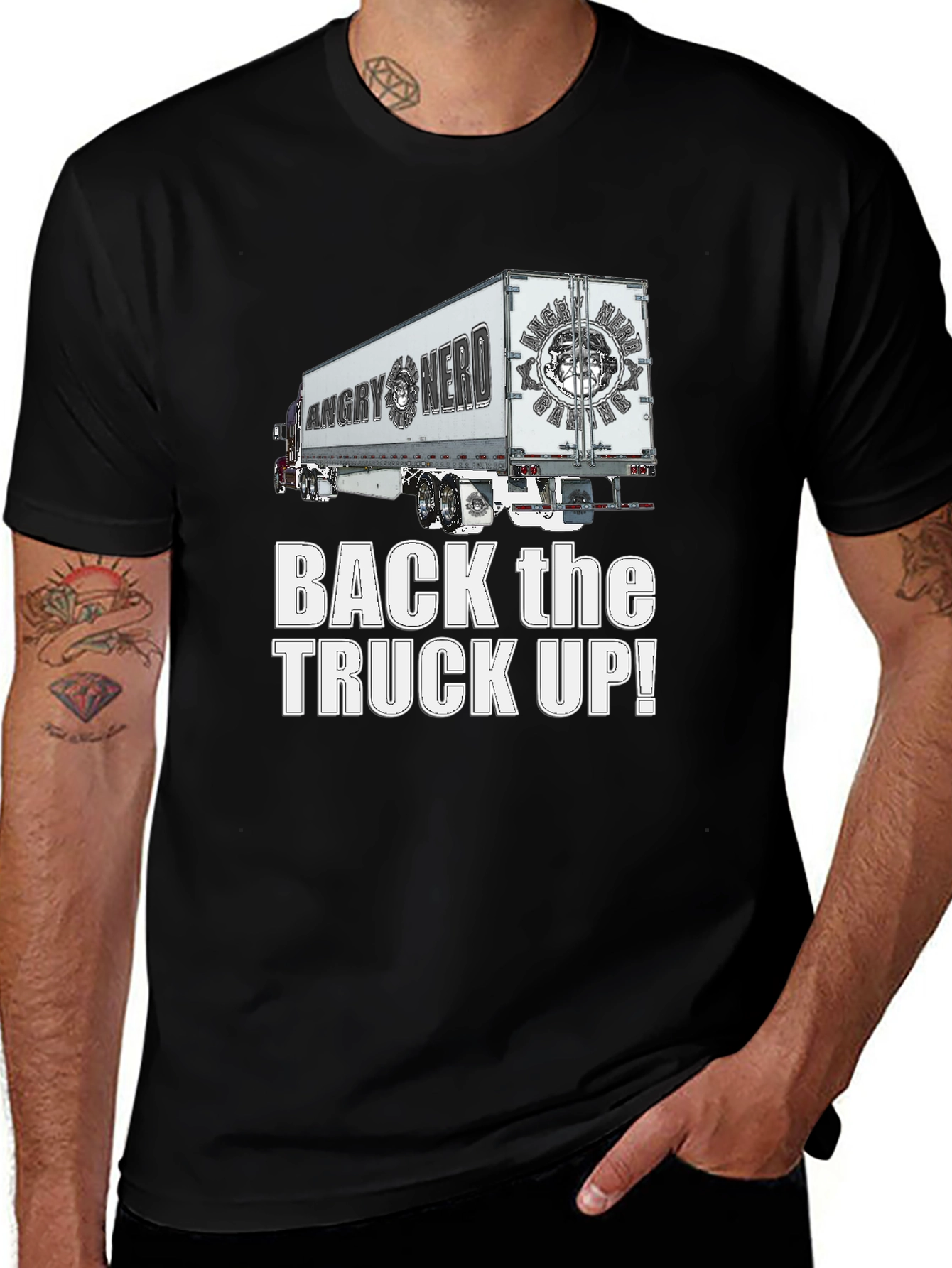 Angry Nerd Trucker T-Shirt - Back the Truck Up!