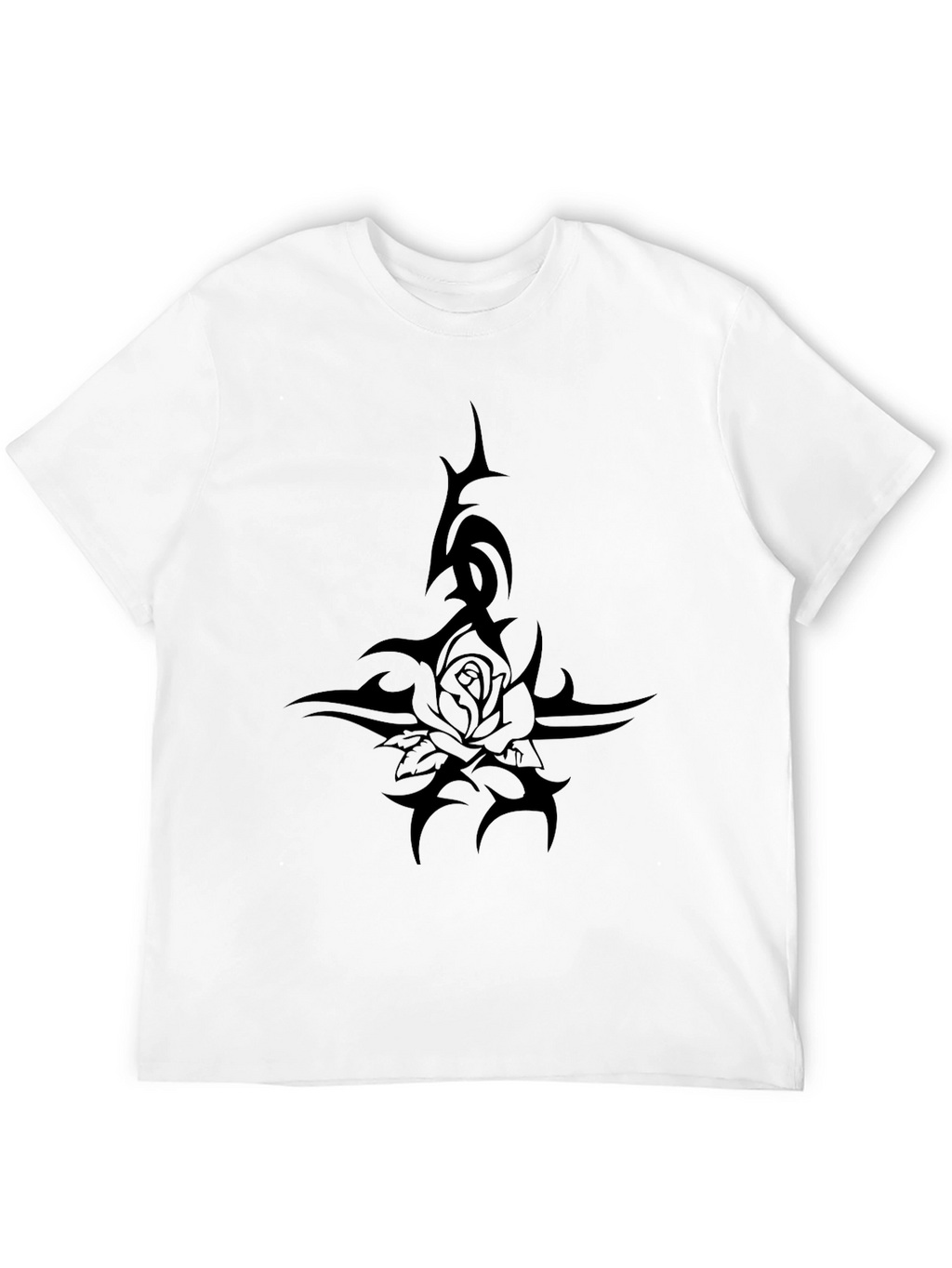 Black Tribal Rose T-Shirt - Edgy Graphic Tee