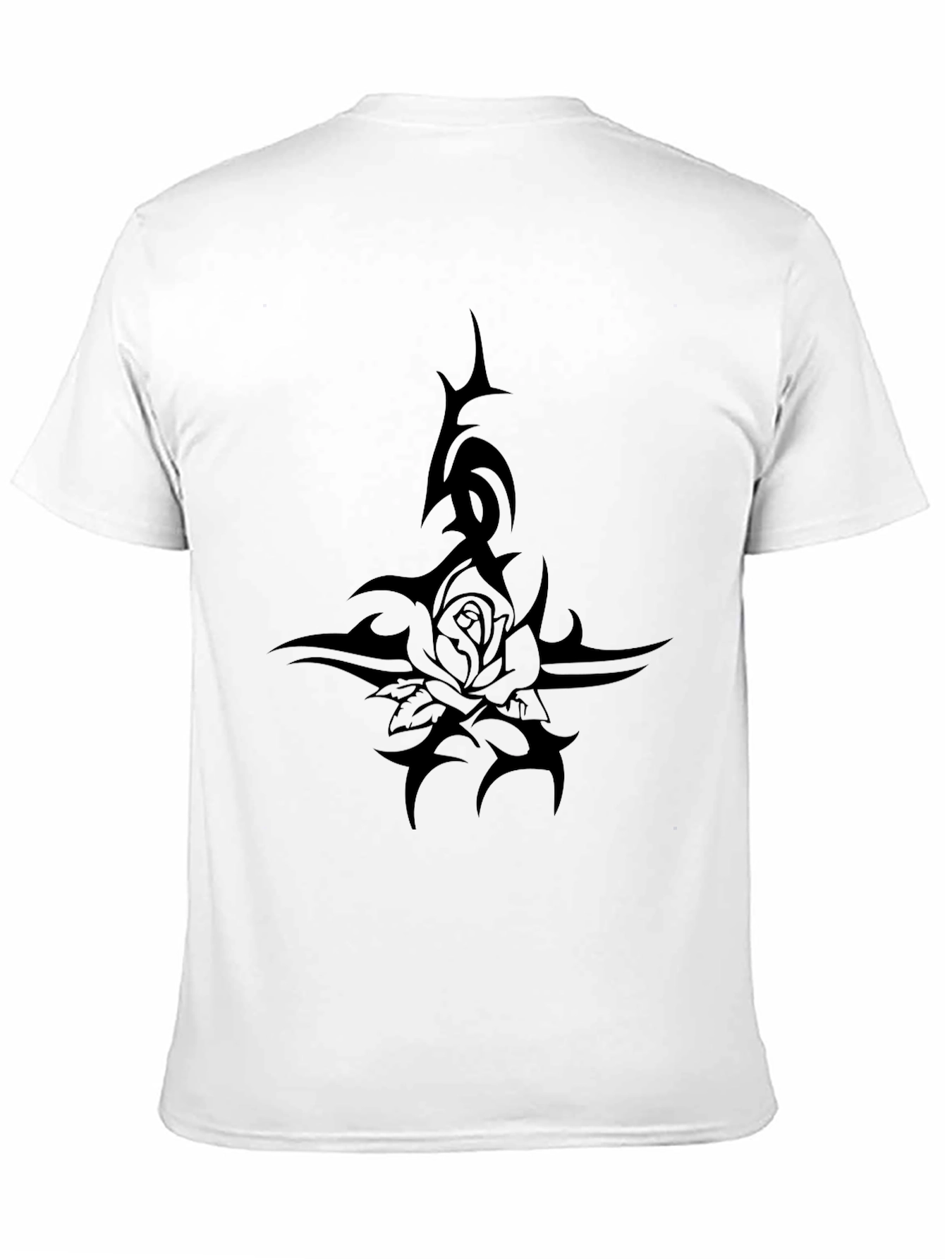 Black Tribal Rose T-Shirt - Edgy Graphic Tee