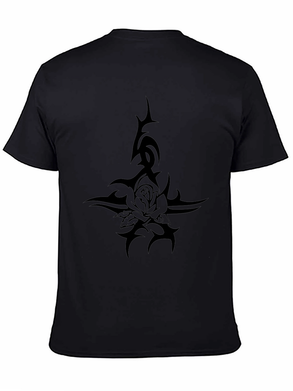 Black Tribal Rose T-Shirt - Edgy Graphic Tee