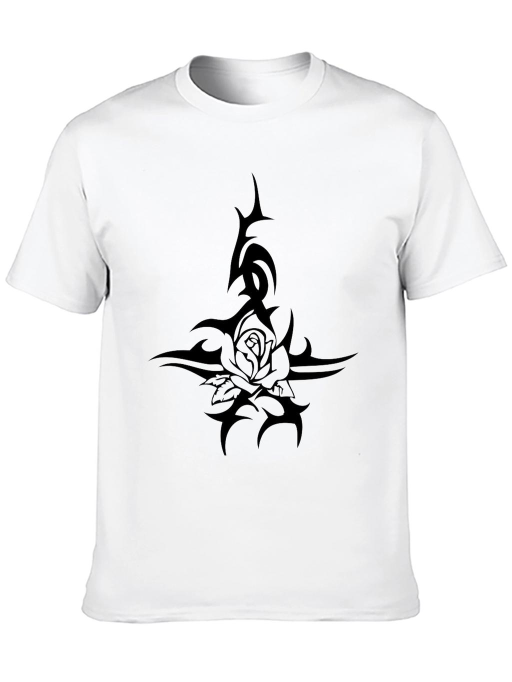 Black Tribal Rose T-Shirt - Edgy Graphic Tee