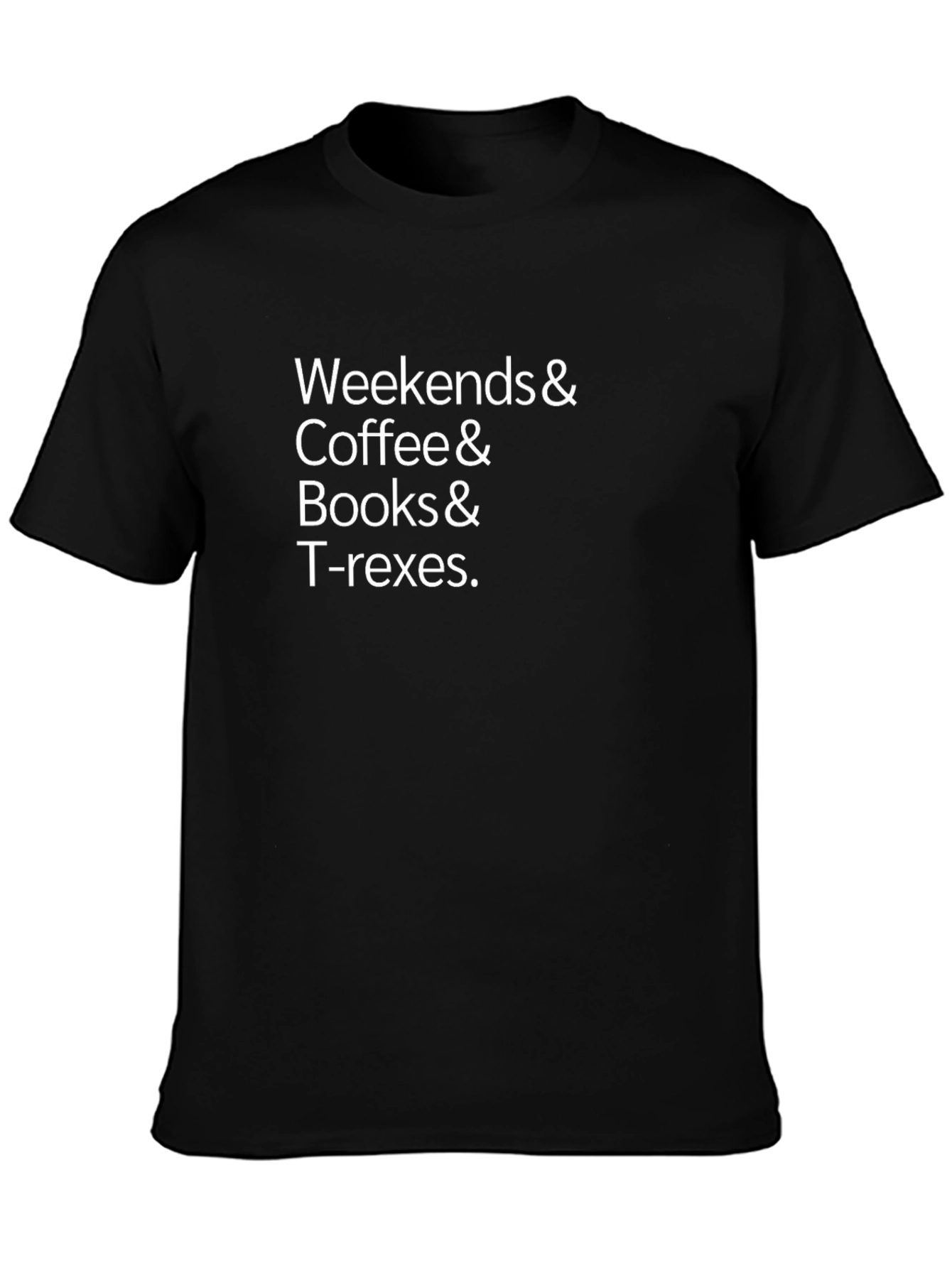 Weekends Coffee Books & T-Rex Graphic T-Shirt
