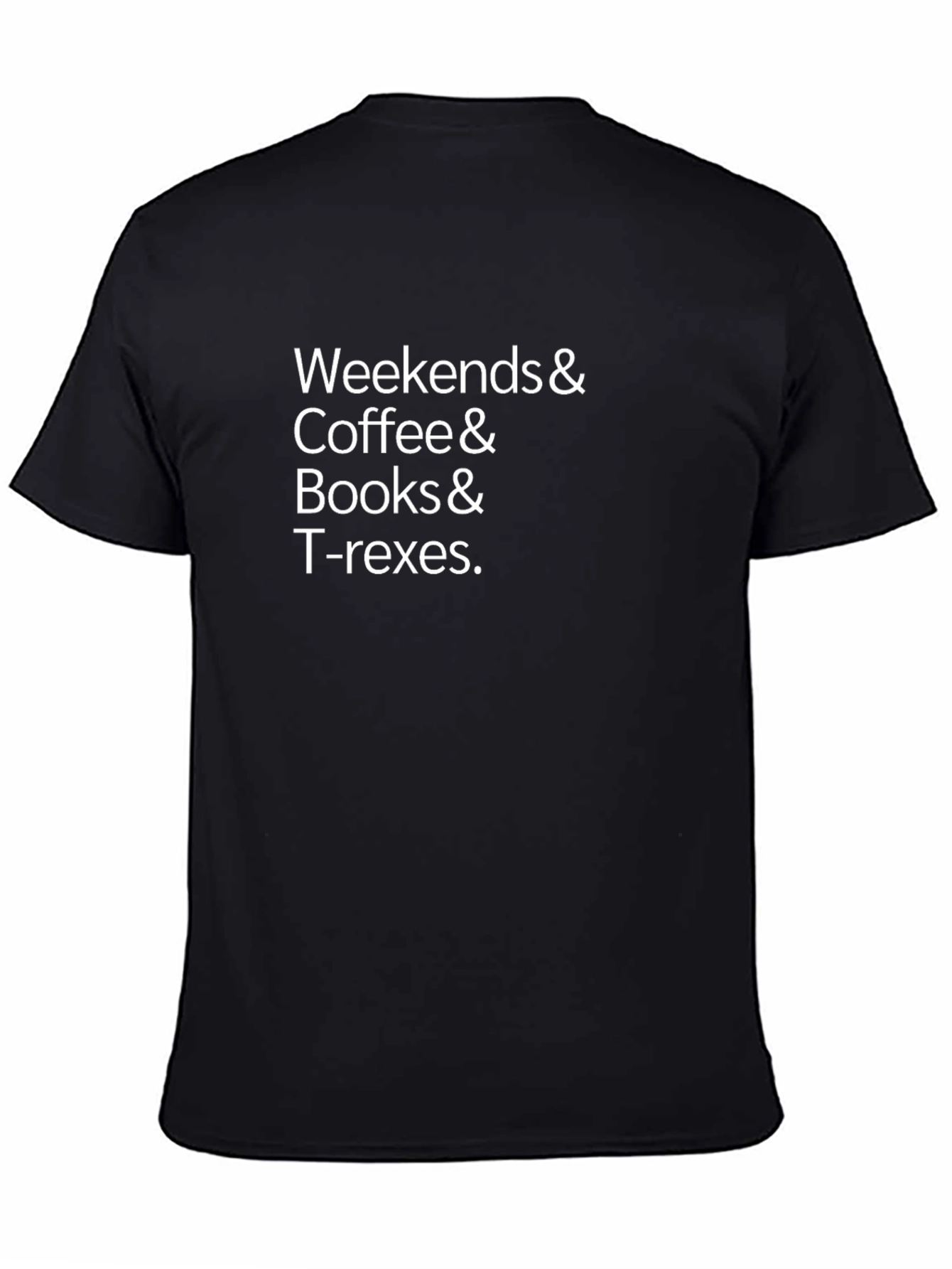 Weekends Coffee Books & T-Rex Graphic T-Shirt