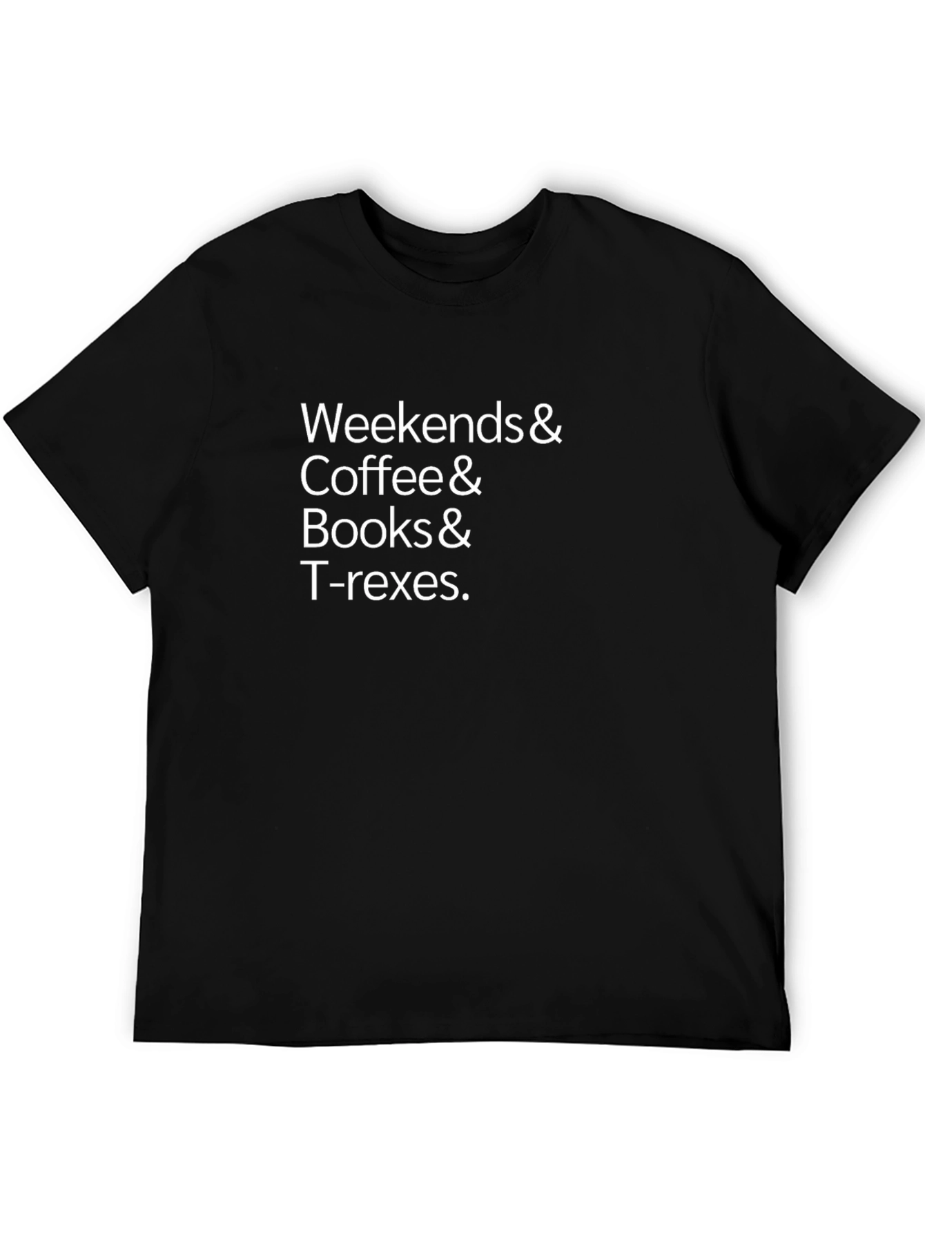 Weekends Coffee Books & T-Rex Graphic T-Shirt