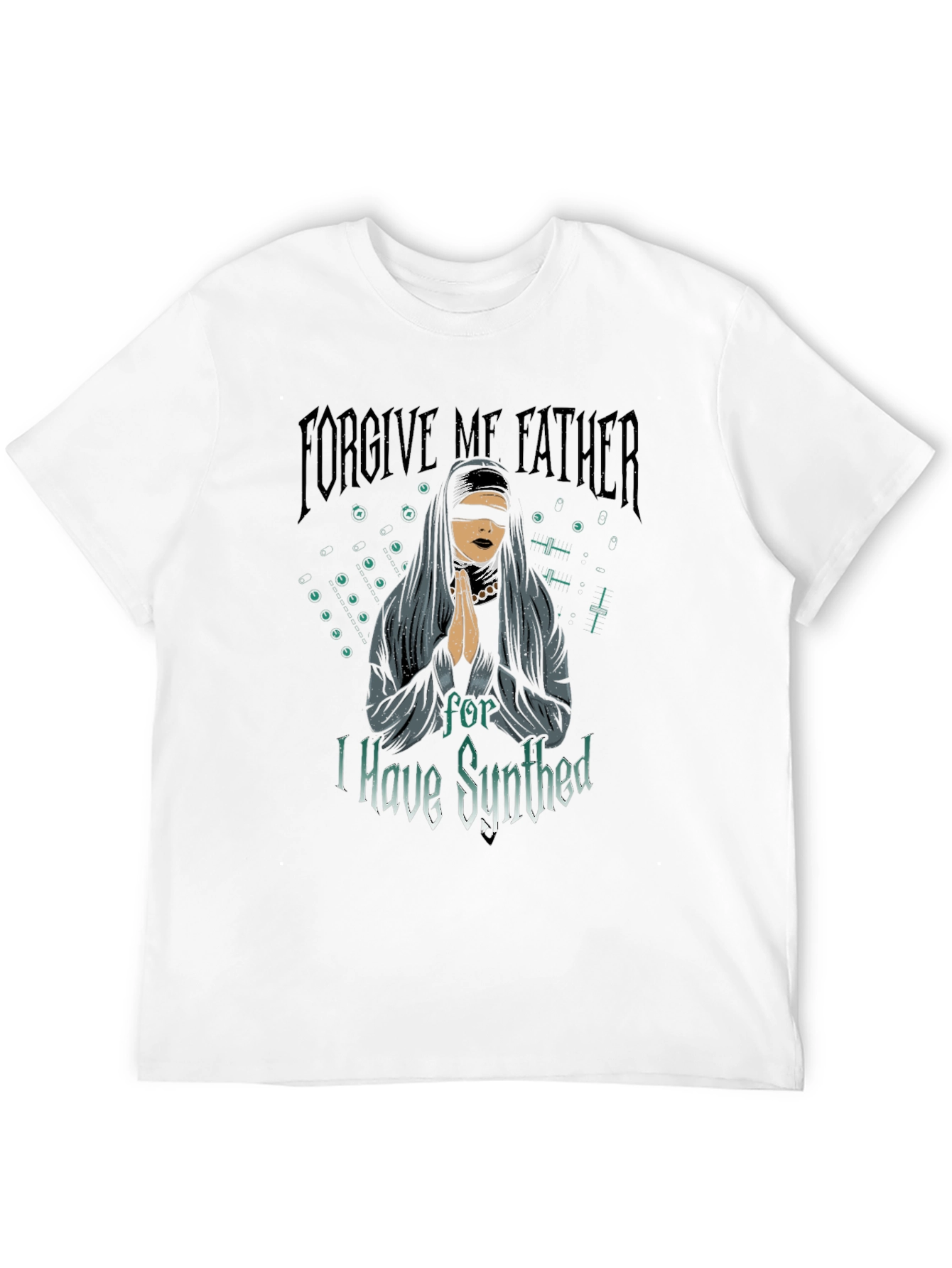 Forgive Me Father Black Graphic T-Shirt
