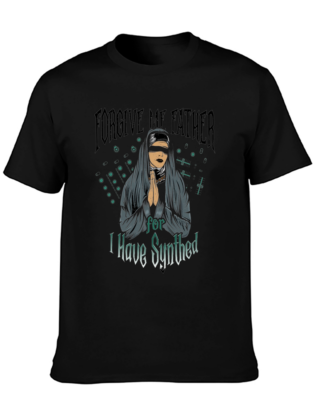 Forgive Me Father Black Graphic T-Shirt