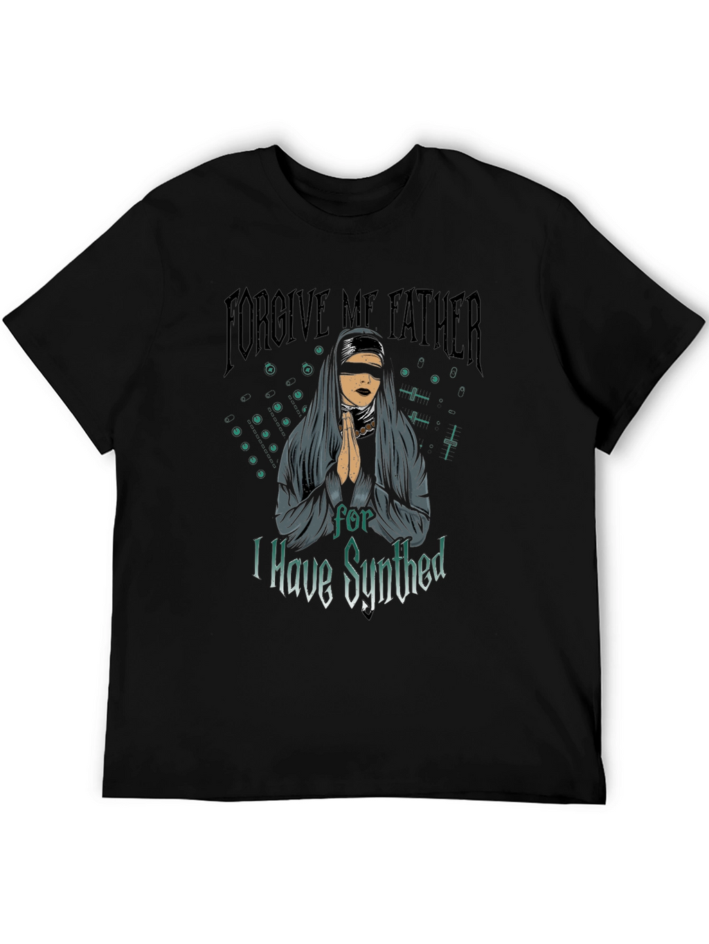 Forgive Me Father Black Graphic T-Shirt