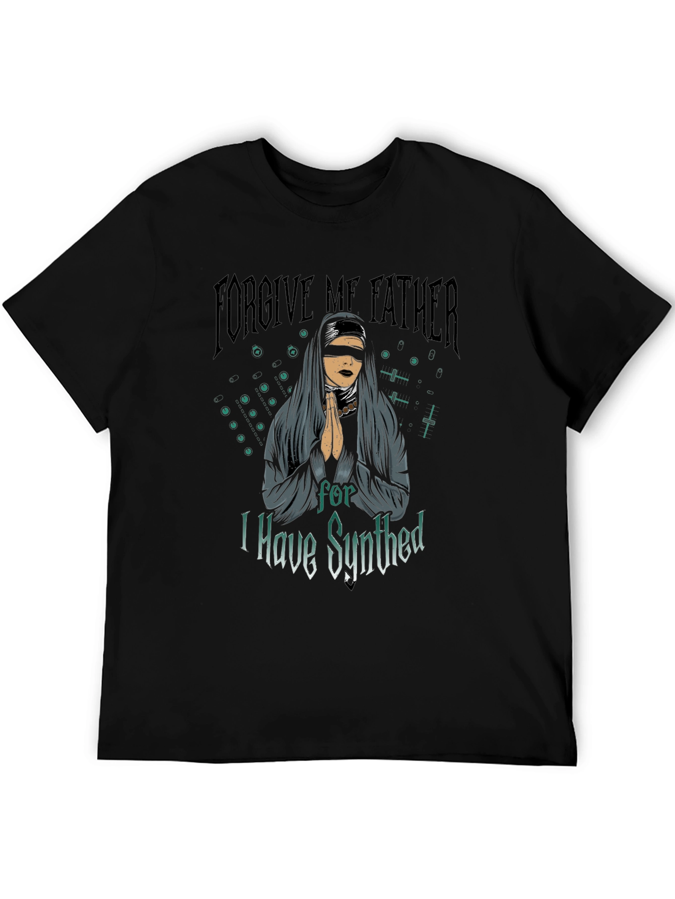 Forgive Me Father Black Graphic T-Shirt