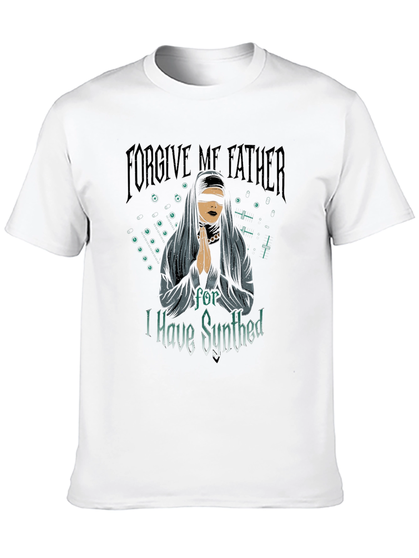 Forgive Me Father Black Graphic T-Shirt