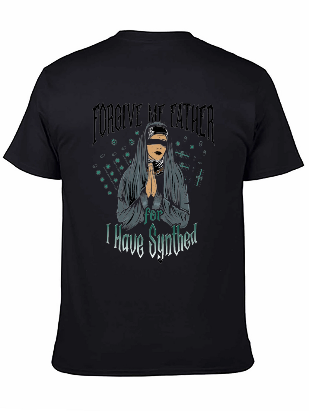 Forgive Me Father Black Graphic T-Shirt