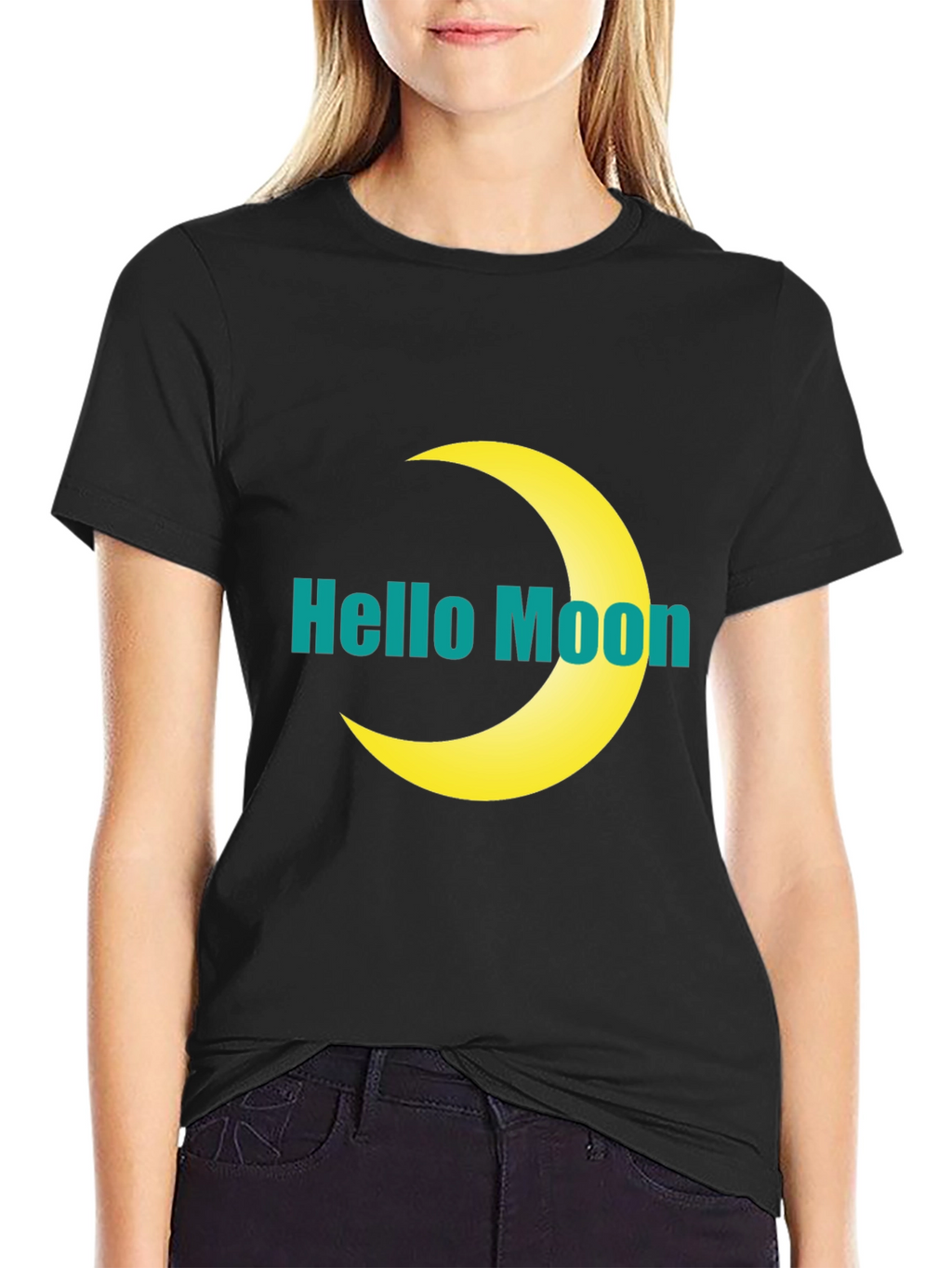 Hello Moon Graphic T-Shirt - Modern Style