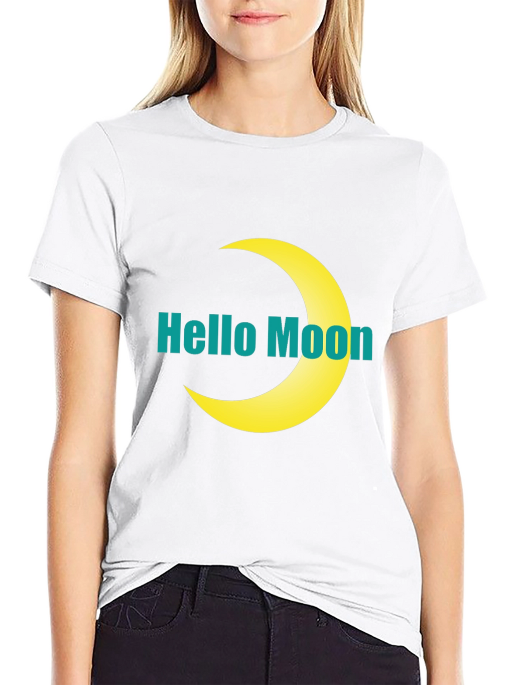 Hello Moon Graphic T-Shirt - Modern Style