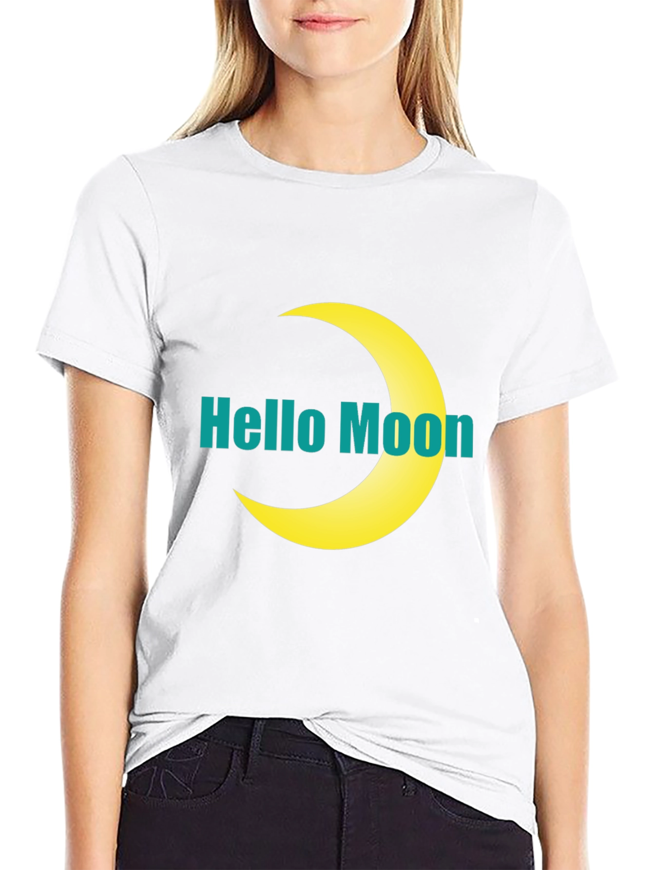 Hello Moon Graphic T-Shirt - Modern Style