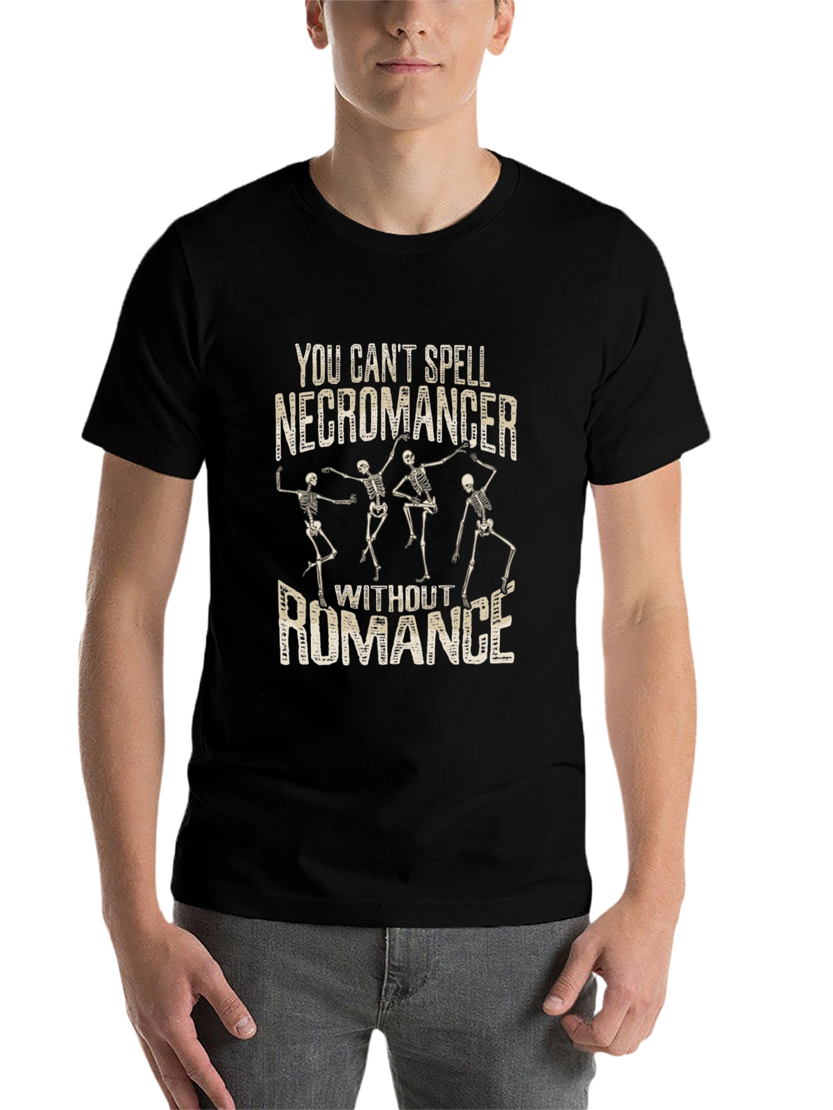 Necromancer Romance Graphic T-Shirt - Funny Skeleton Tee