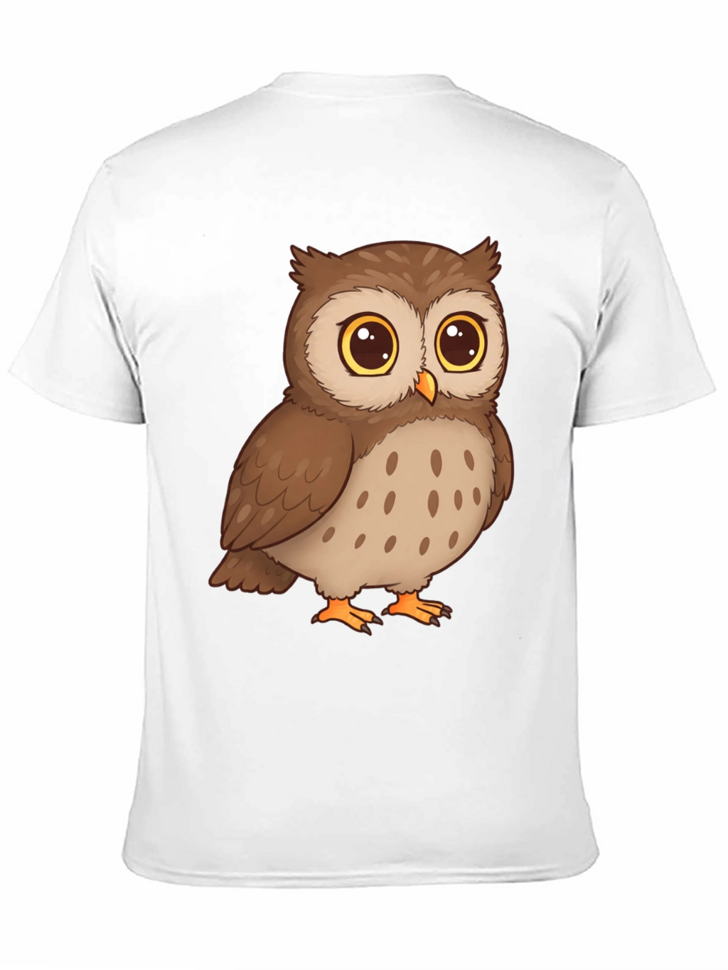 Owl Cartoon Graphic Tee - Black Cotton T-Shirt