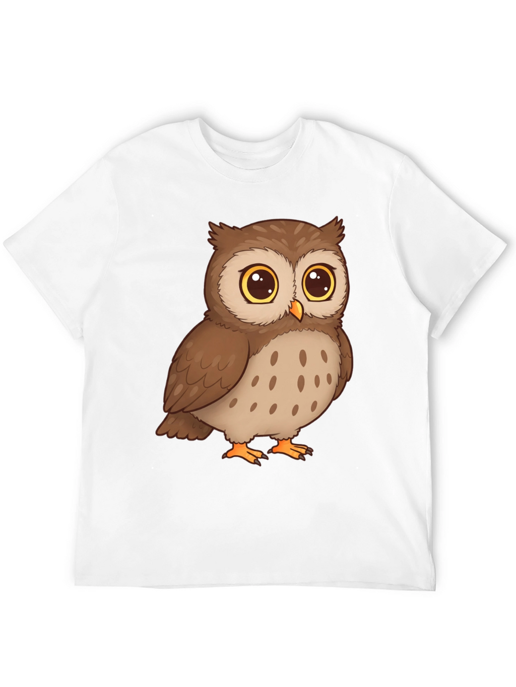 Owl Cartoon Graphic Tee - Black Cotton T-Shirt