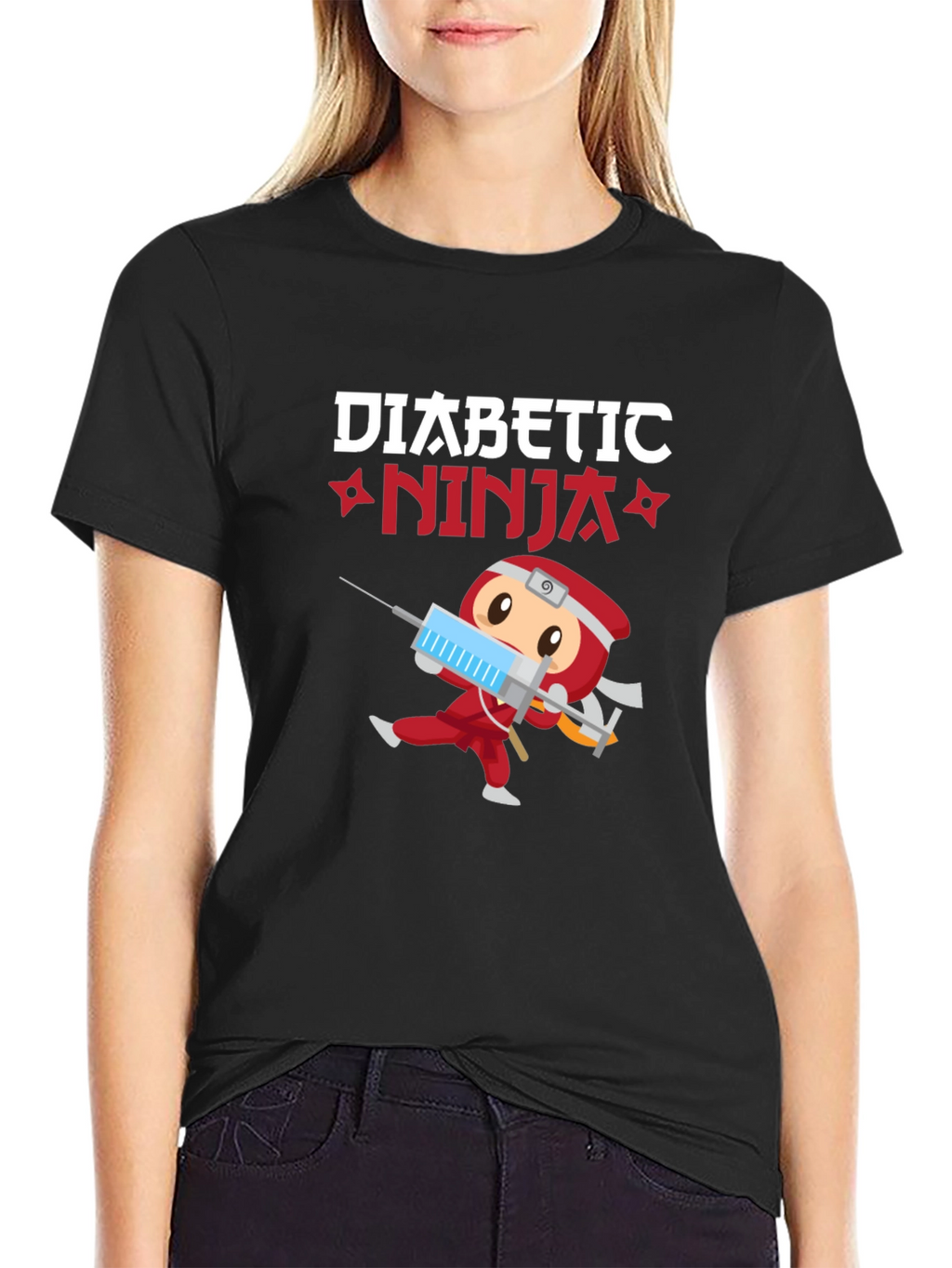 Diabetic Ninja T-Shirt - Cartoon Design
