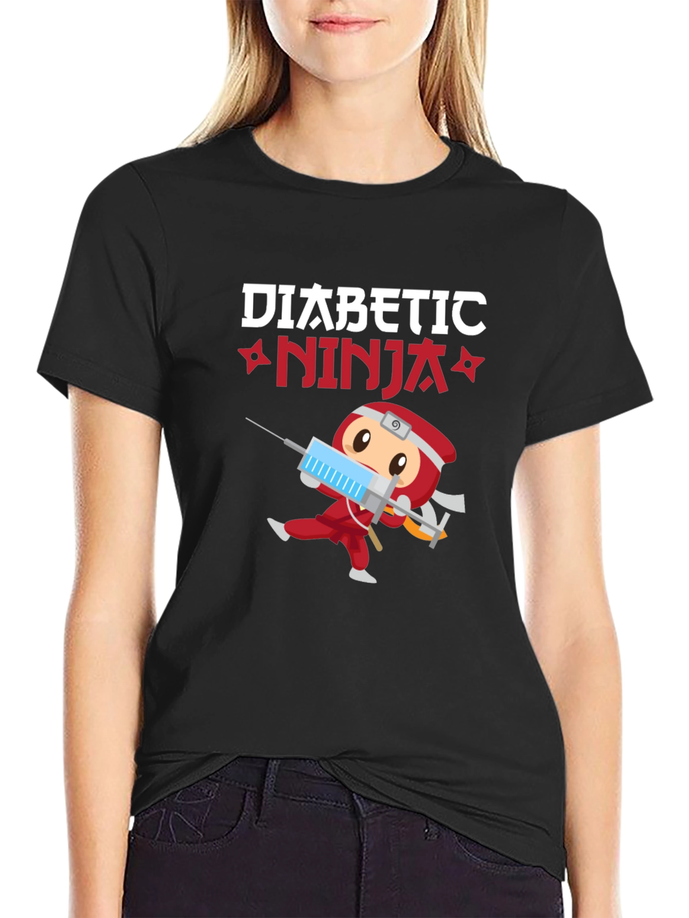 Diabetic Ninja T-Shirt - Cartoon Design