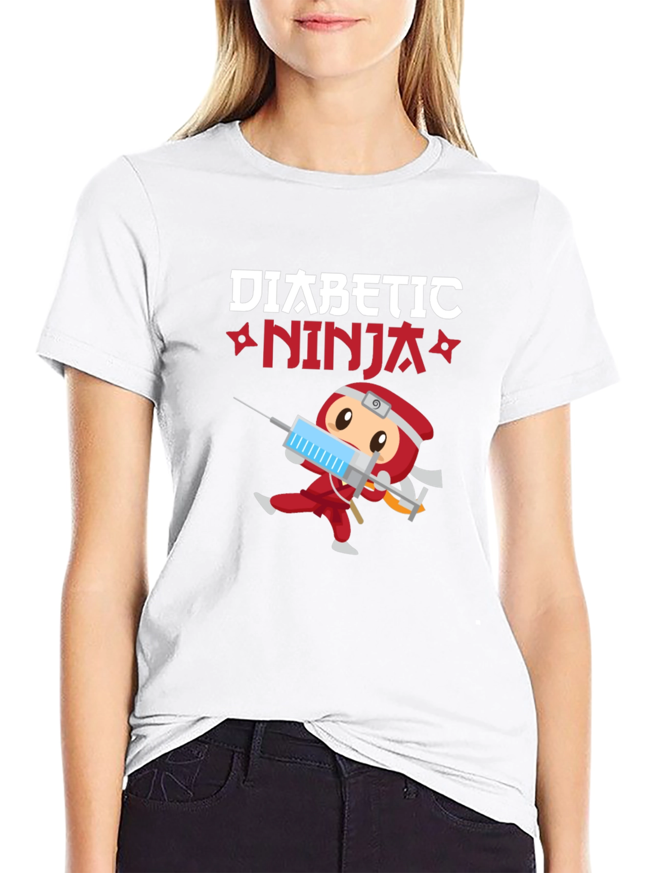 Diabetic Ninja T-Shirt - Cartoon Design