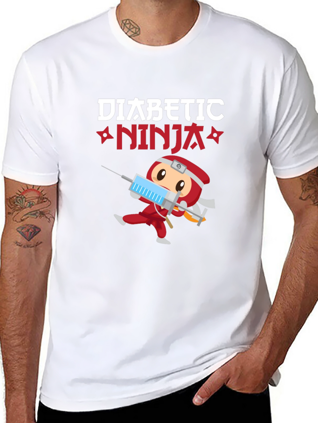 Diabetic Ninja T-Shirt - Cartoon Design