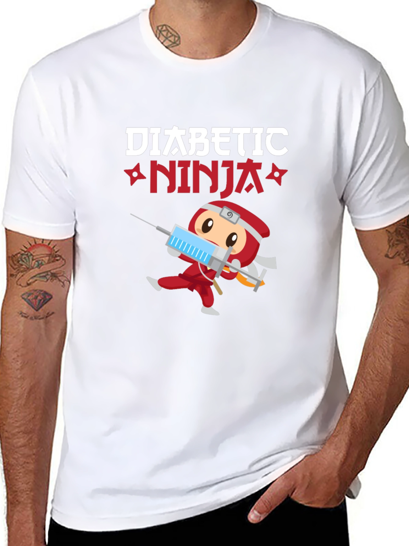 Diabetic Ninja T-Shirt - Cartoon Design
