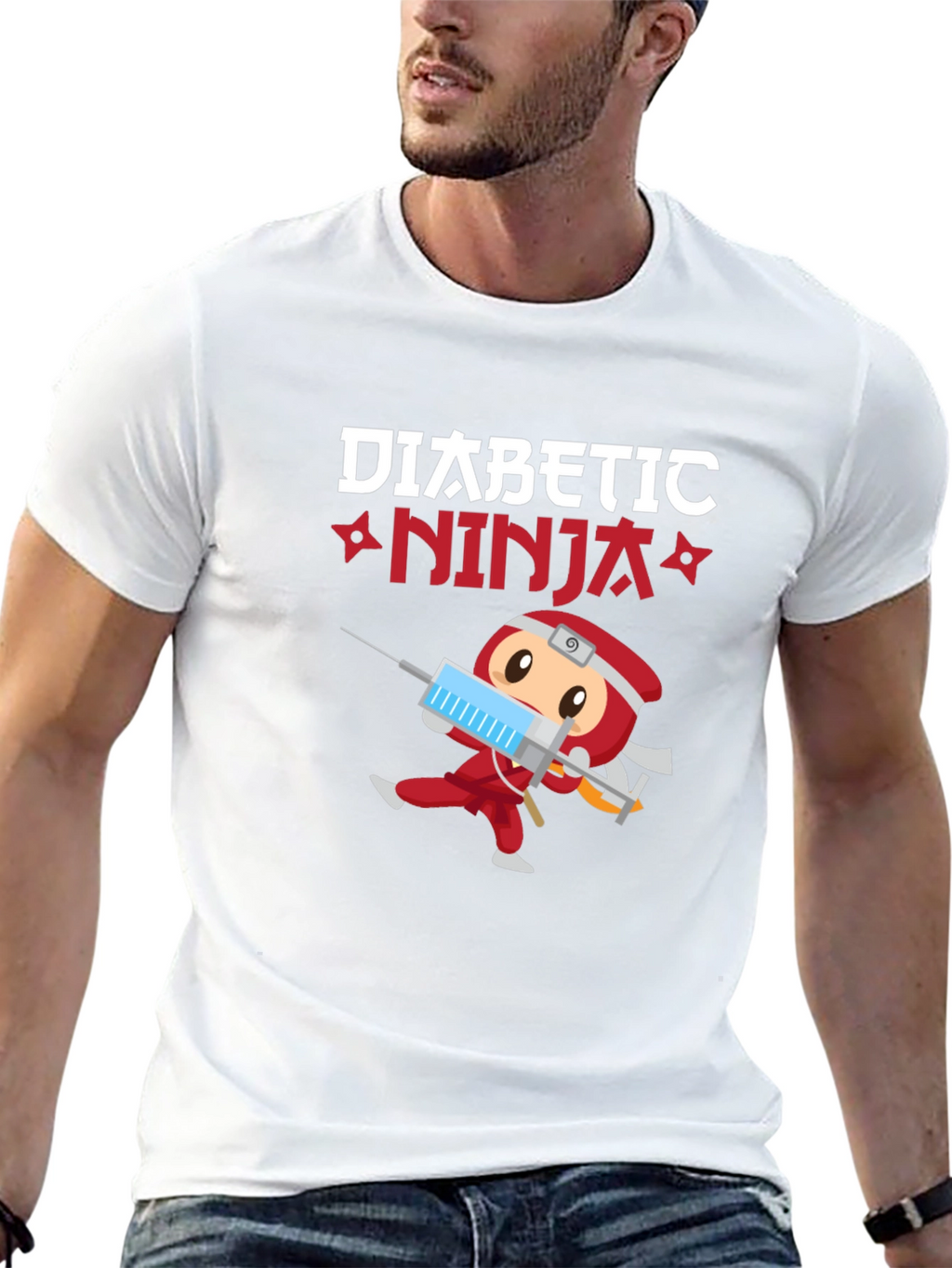 Diabetic Ninja T-Shirt - Cartoon Design