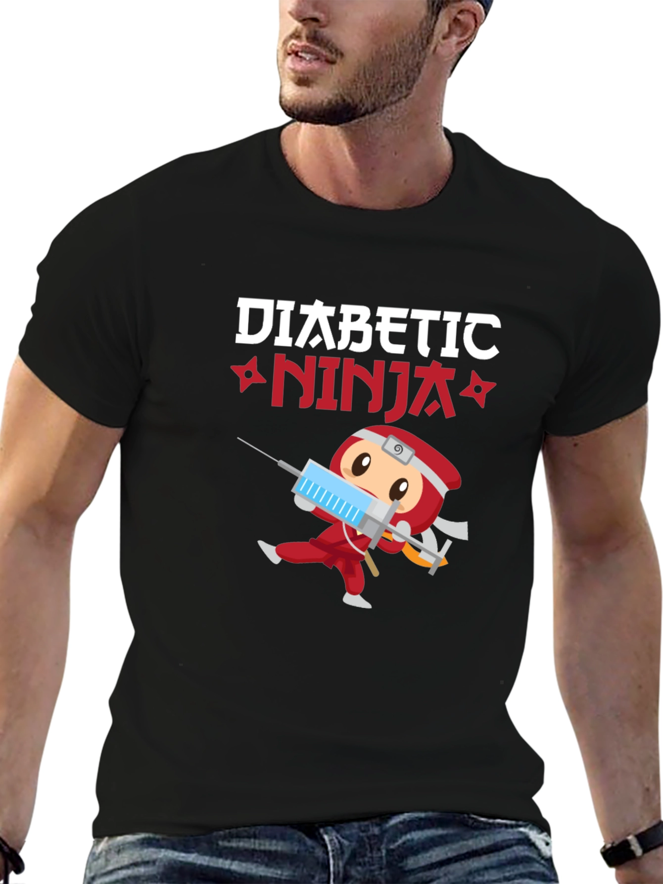 Diabetic Ninja T-Shirt - Cartoon Design