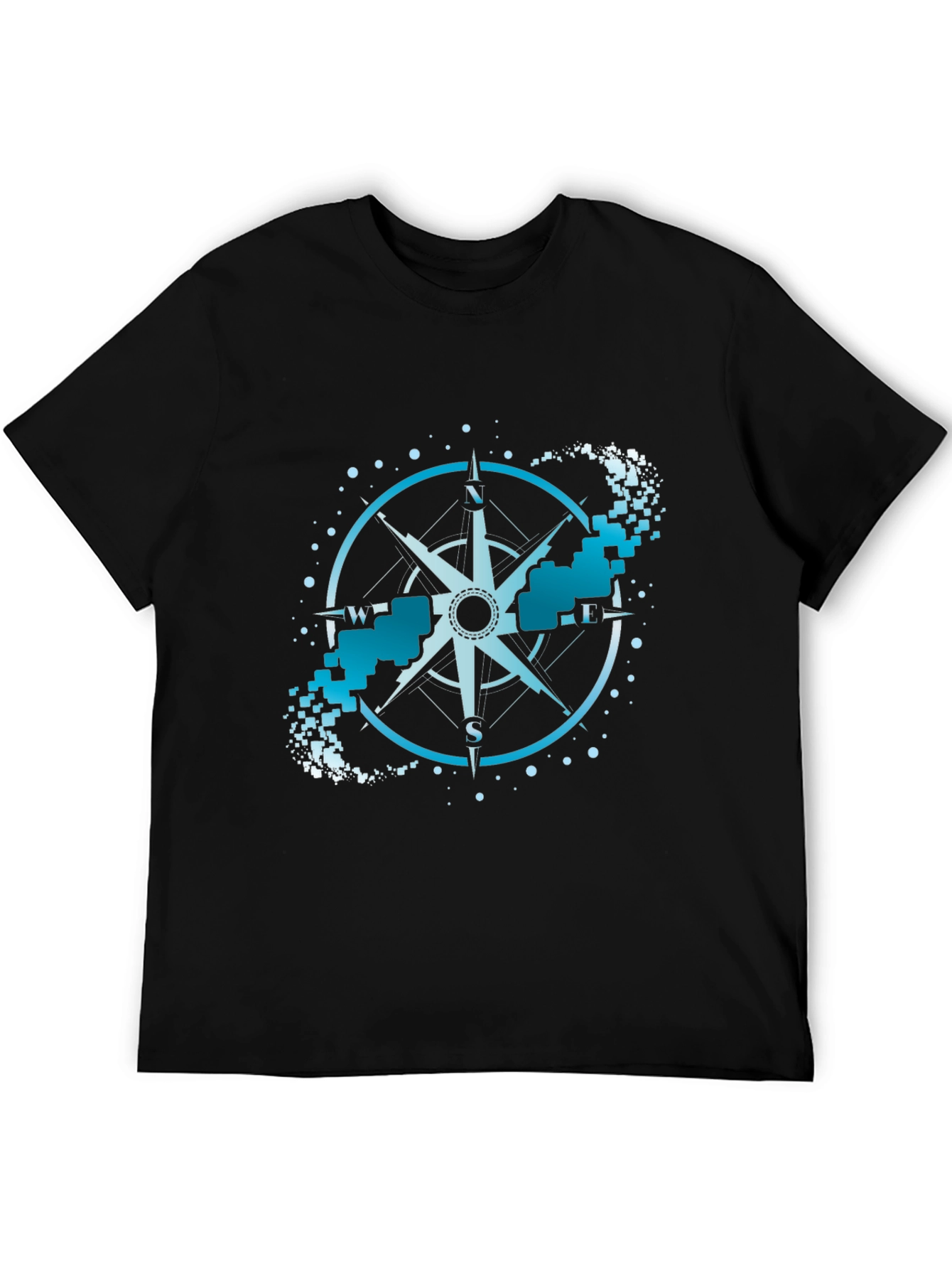 Compass Graphic Tee - Black Crew Neck
