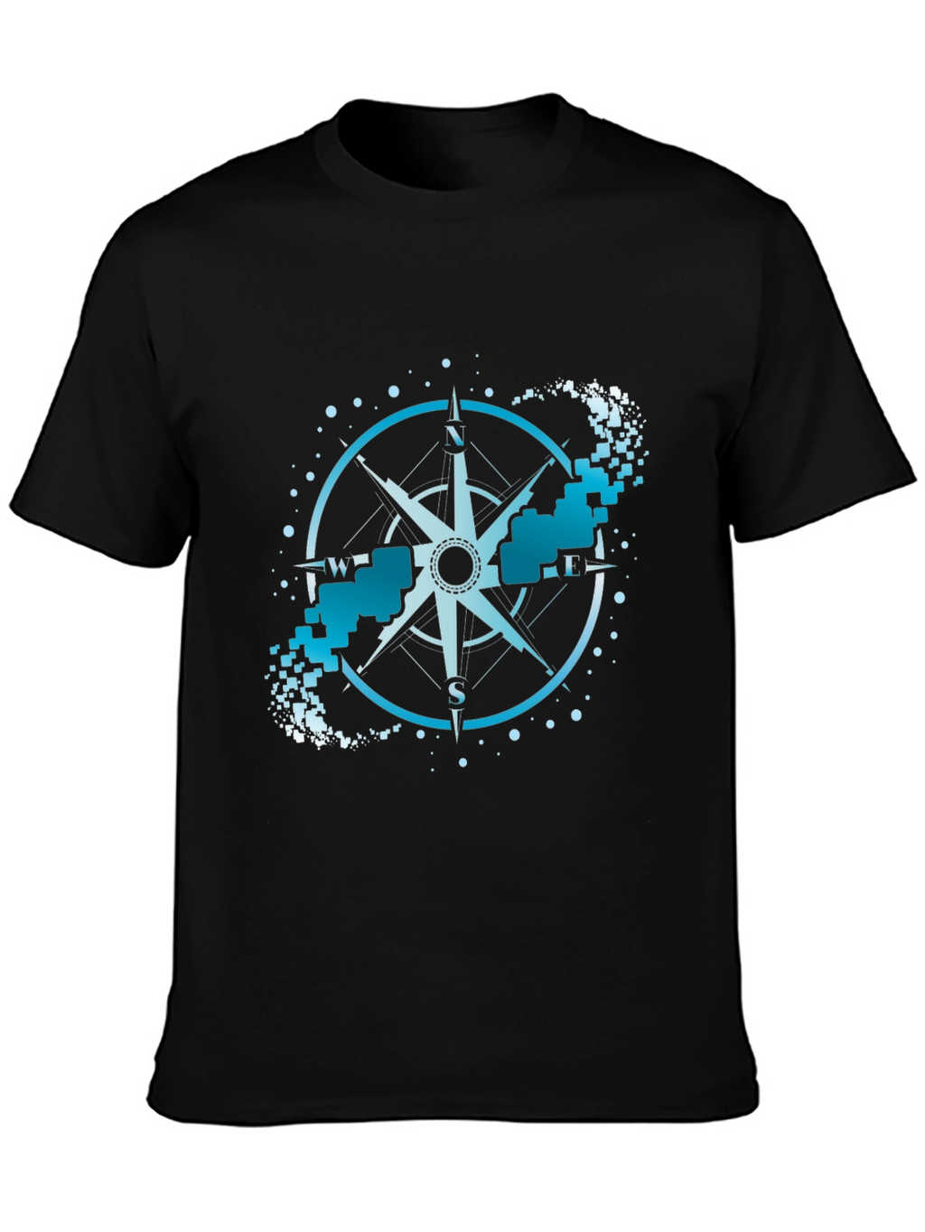 Compass Graphic Tee - Black Crew Neck