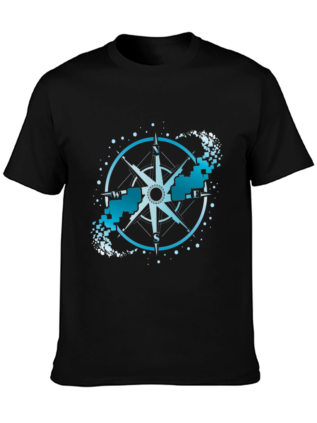 Compass Graphic Tee - Black Crew Neck