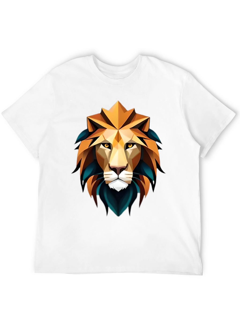 Geometric Lion Graphic Black T-Shirt