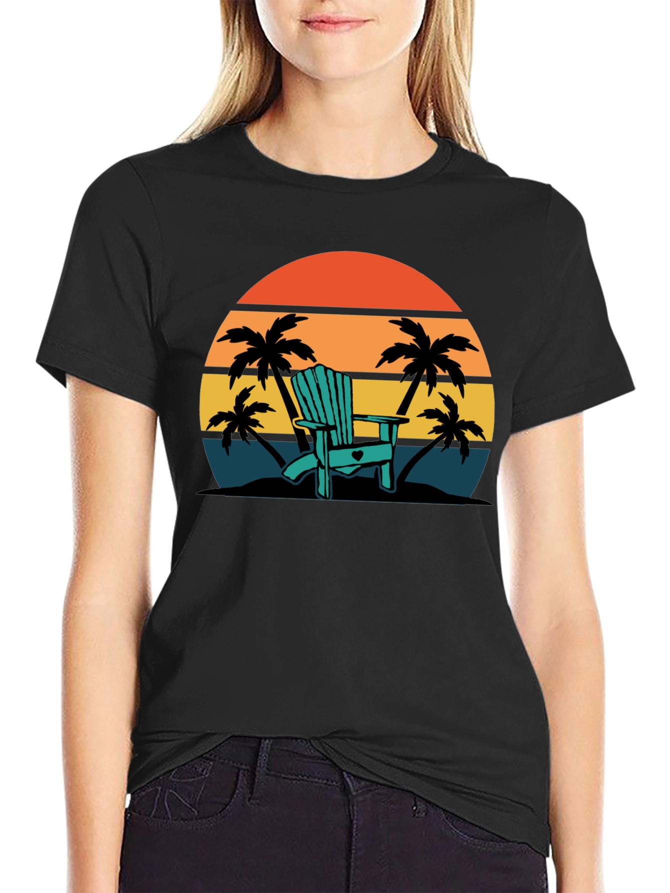 Relaxing Beach Chair Sunset T-Shirt