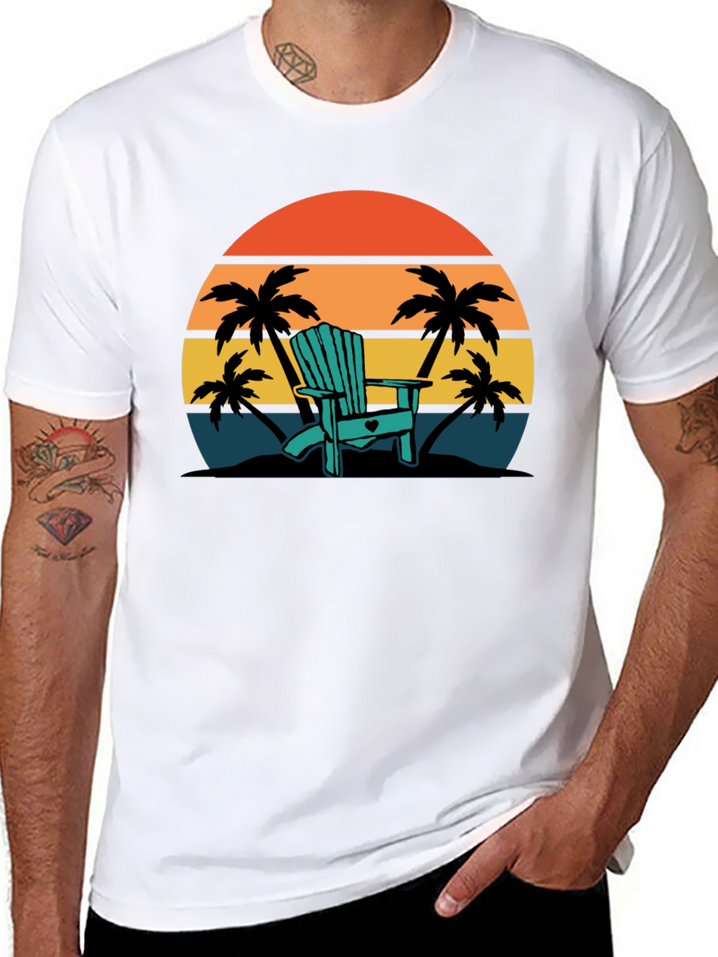 Relaxing Beach Chair Sunset T-Shirt