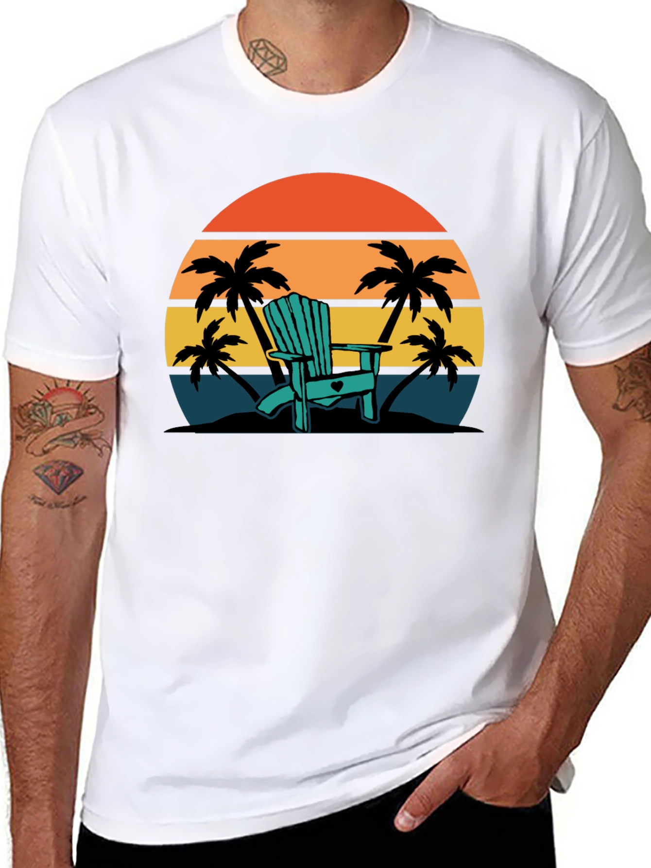 Relaxing Beach Chair Sunset T-Shirt