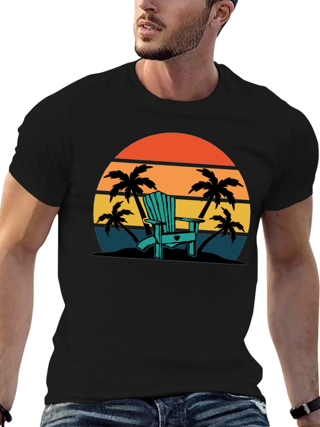 Relaxing Beach Chair Sunset T-Shirt