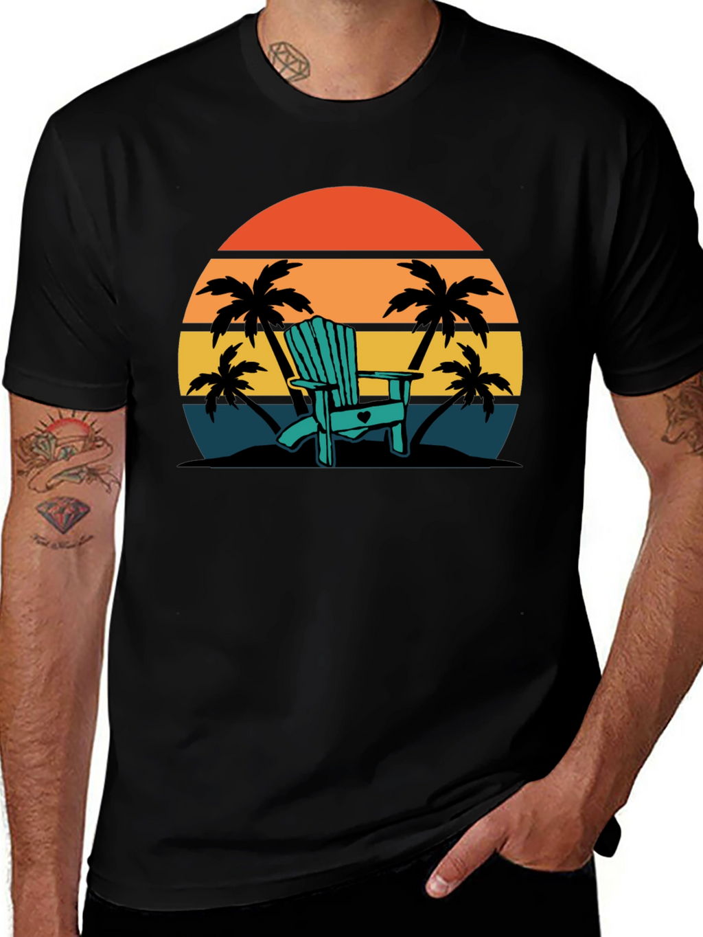 Relaxing Beach Chair Sunset T-Shirt