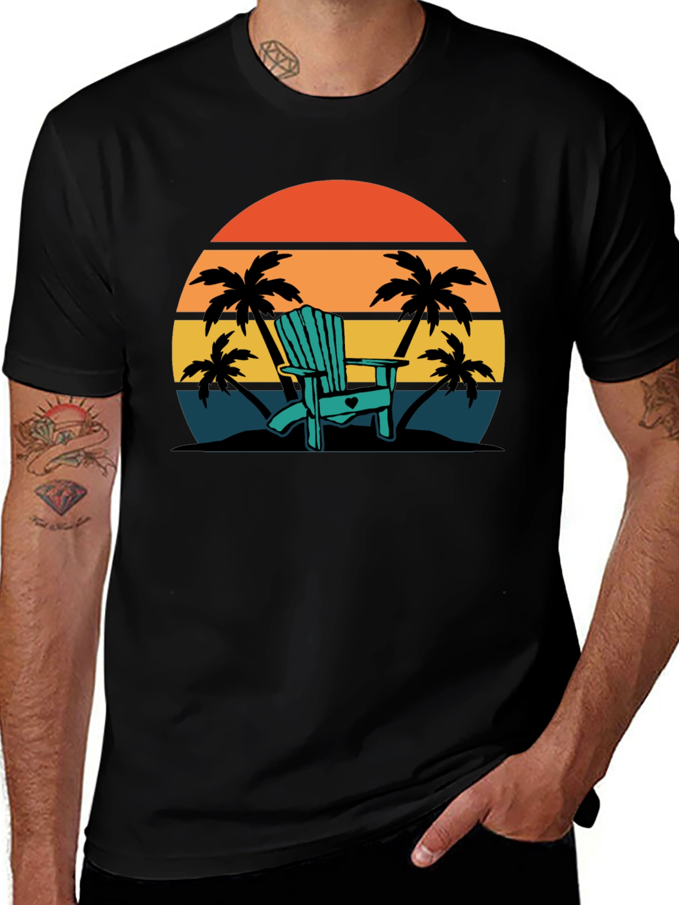 Relaxing Beach Chair Sunset T-Shirt
