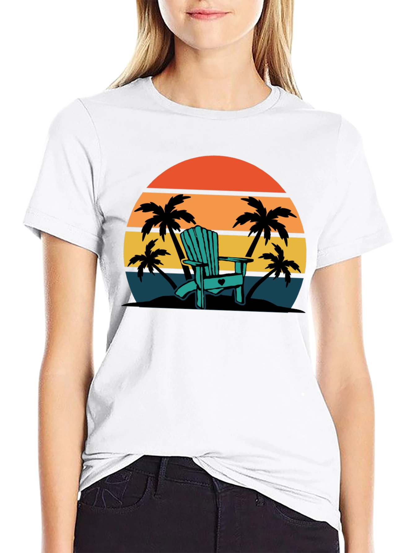 Relaxing Beach Chair Sunset T-Shirt