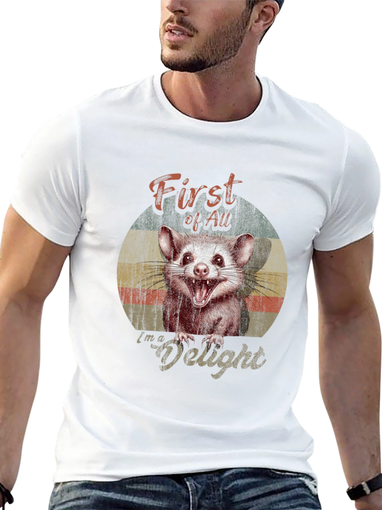 First Of All Im a Delight Possum Graphic T-Shirt