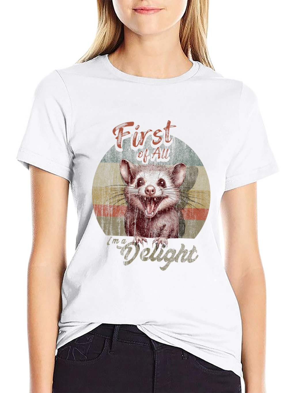 First Of All Im a Delight Possum Graphic T-Shirt