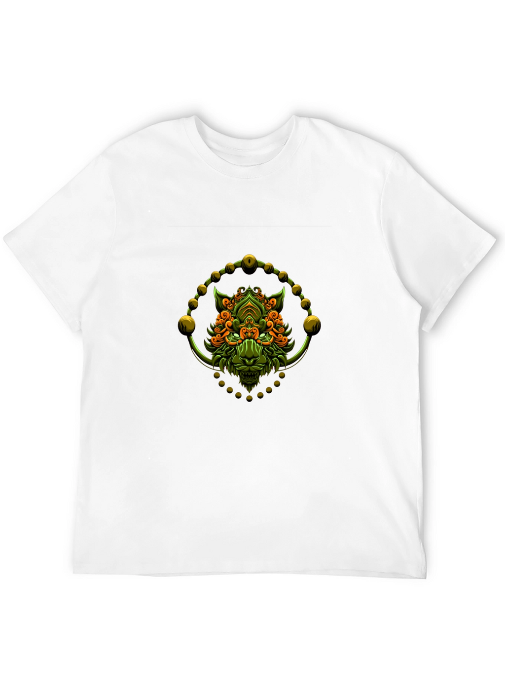 Green Oni Demon Graphic Black T-Shirt