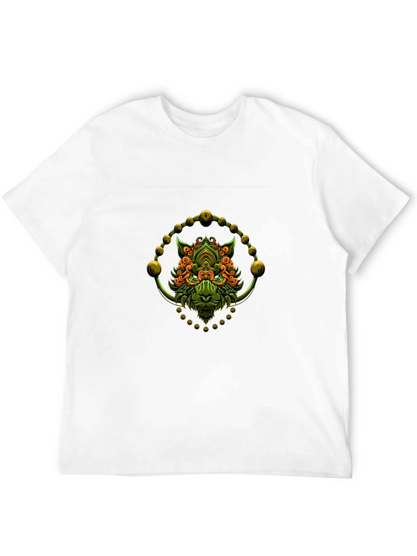 Green Oni Demon Graphic Black T-Shirt